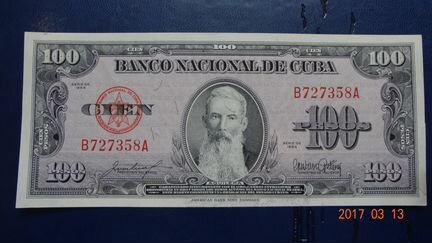 100 песо 1950-1958 года Куба
