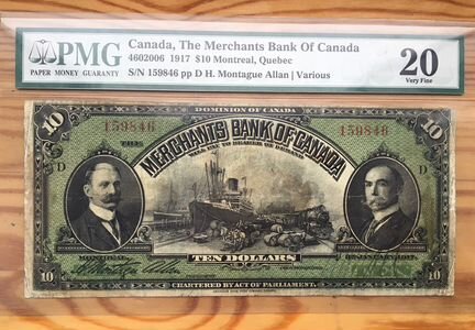 10 долларов, 1917 года, Канада