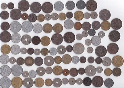 Лот 100 старинных, довоенных монет Европы и Мира
