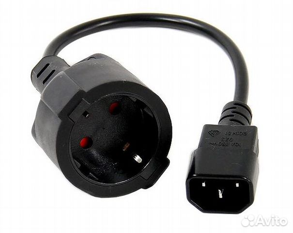 Переходник питания UPS(ибп) - розетка, 15см, Vcom