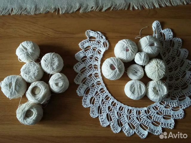 Нитки пряжа кружевной воротник