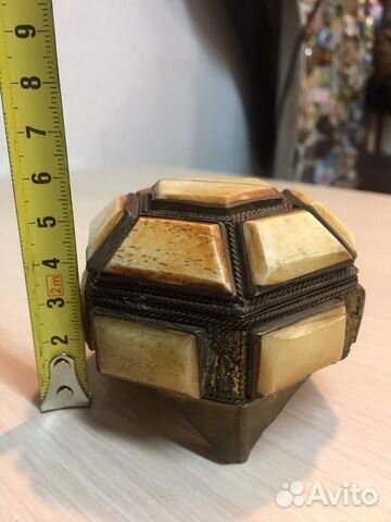 Шкатулка латунь, кость