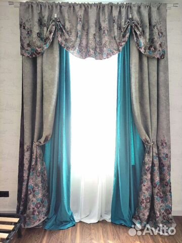 Шторы с орнаментом цветы