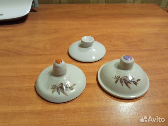 Крышки от чайника, сахарницы сервиза фарфор СССР