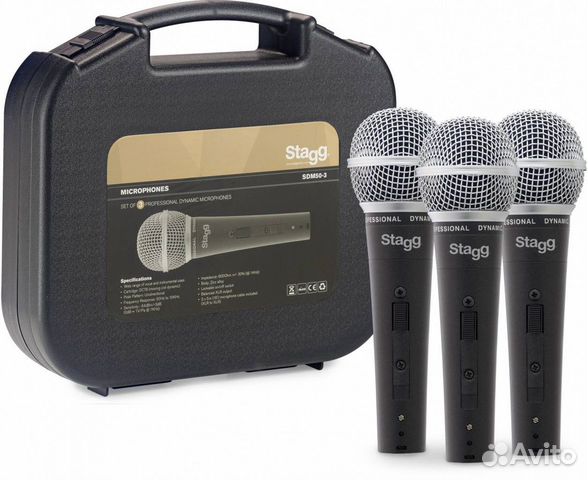 Комплект из 3-х микрофонов Stagg SDM50-3