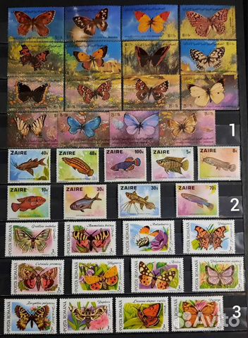 Коллекция марок фауна 60-90х 9 (чистые)