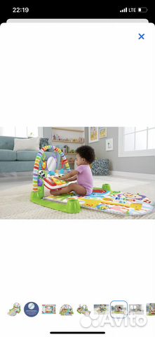 Развивающий коврик fisher price с пианино