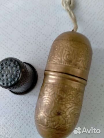 Игольница винтаж латунь