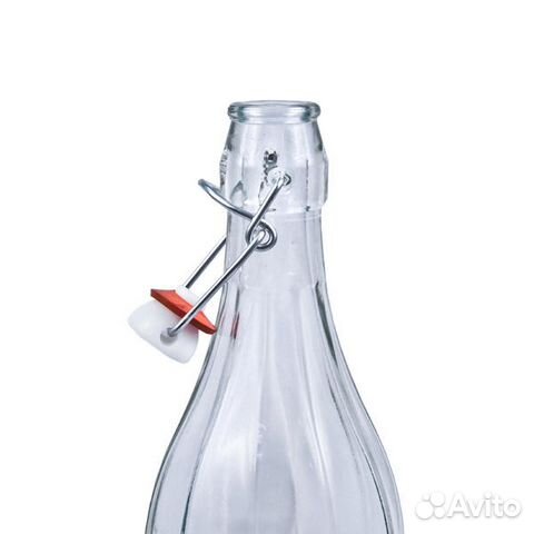Стеклянная бутылка 1л с бугельной крышкой