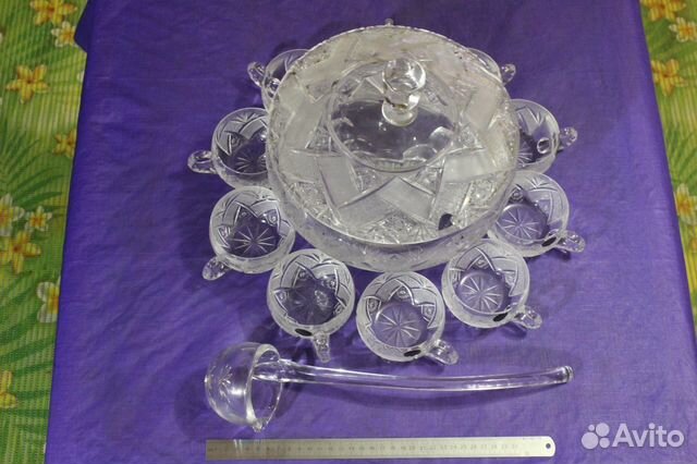 Хрустальная крюшонница (Богемия, Чехословакия)