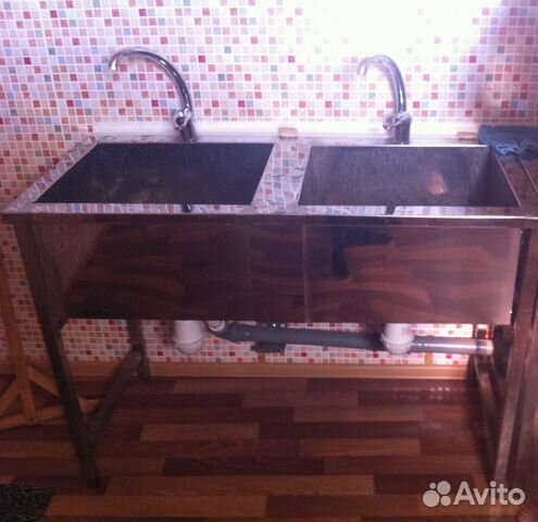 Двухсекционная моечная ванна