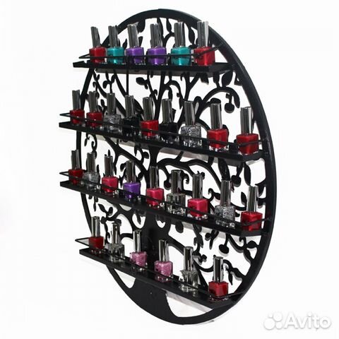 Полка гель-лак круглая черная nail polish display Полка гель-лак круглая черная nail polish display