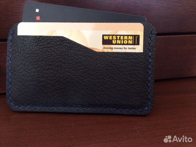 Картхолдер, визитница из натуральной кожи, ручной