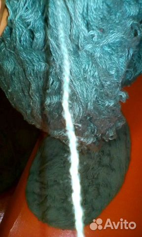 Пряжа шерсть насыщенного зелёного цвета Пряжа шерсть насыщенного зелёного цвета