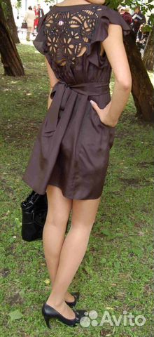 Шелковое платье черное S/XS Шелковое платье черное S/XS