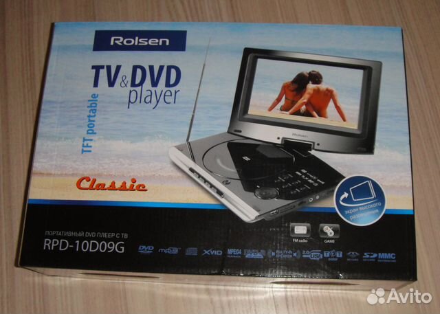 Портативный DVD-плеер Rolsen RPD-10G09D, неисправ