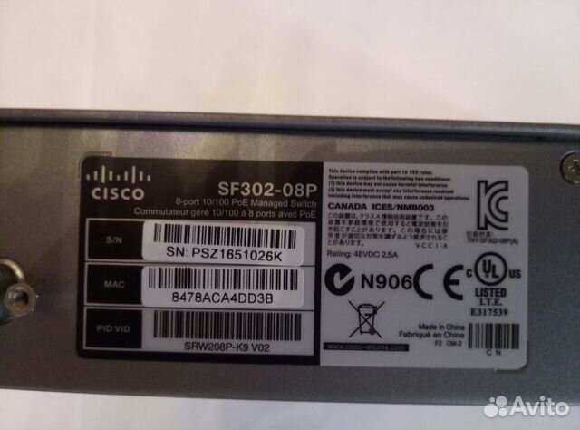 Продам б/у управляемый коммутатор Cisco SF300-08P