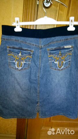 Юбка джинсовая для беременных размер L