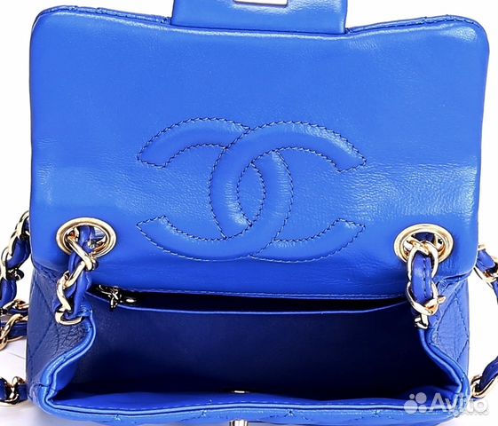 Сумка ярко-синяя chanel Mini Flap Bag 1115