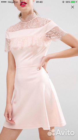 Платье розовое кружевное мини персиковое Платье розовое кружевное мини персиковое