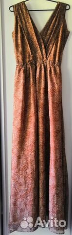 Платье в пол мелкий леопард