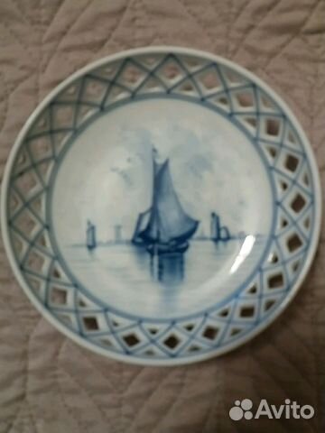 Блюдце Прорезной Фарфор Delft Holland