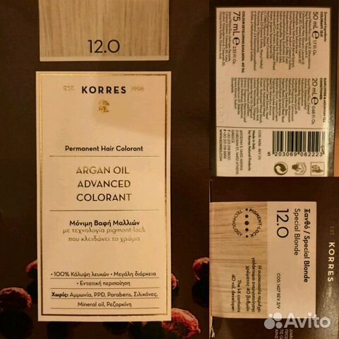Краска для волос Korres 12/0 Греция Краска для волос Korres 12/0 Греция