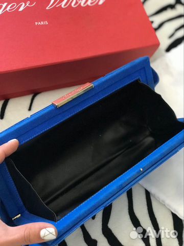 Клатч кожаный небесного цвета