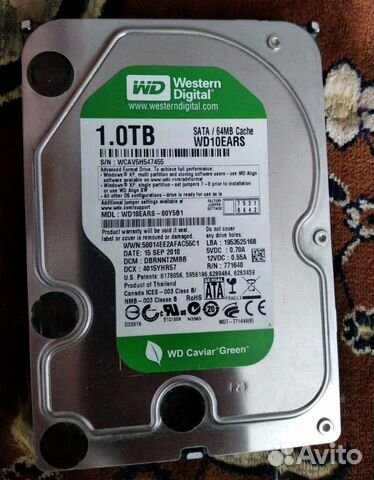 Жёсткий диск western digital на 1 Тб