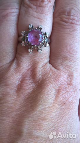 Кольцо с Аметистом 925 пр-18р