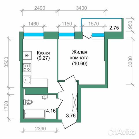 1-к квартира, 28.6 м², 6/10 эт. 1-к квартира, 28.6 м², 6/10 эт.