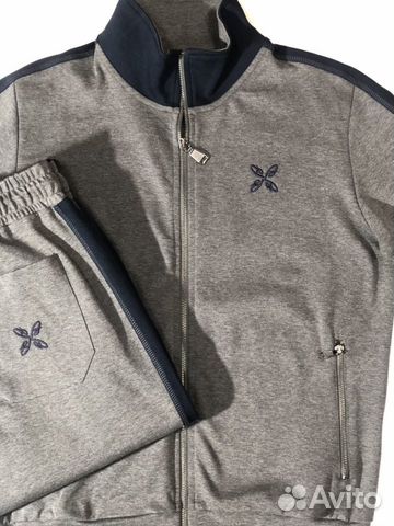 Brioni спортивный костюм с вышивкой серый