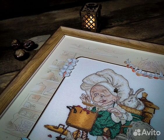 Картина вышитая крестиком «Томатный суп» Картина вышитая крестиком «Томатный суп»