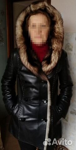 Куртка зимняя кожаная с натуральным мехом