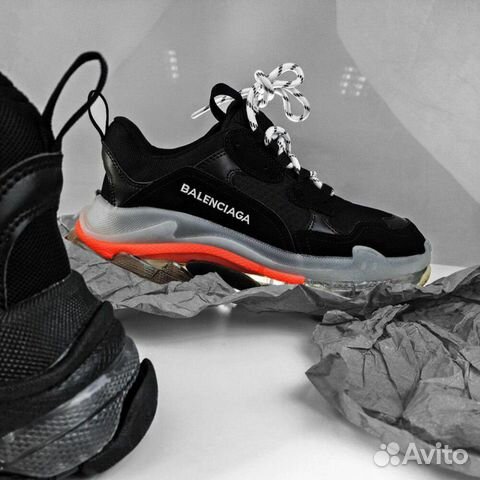 Кроссовки Balenciaga Triple S Clear Sole orange Кроссовки Balenciaga Triple S Clear Sole orange