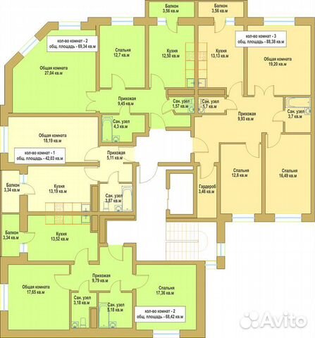 3-к квартира, 91.6 м², 2/9 эт. 3-к квартира, 91.6 м², 2/9 эт.