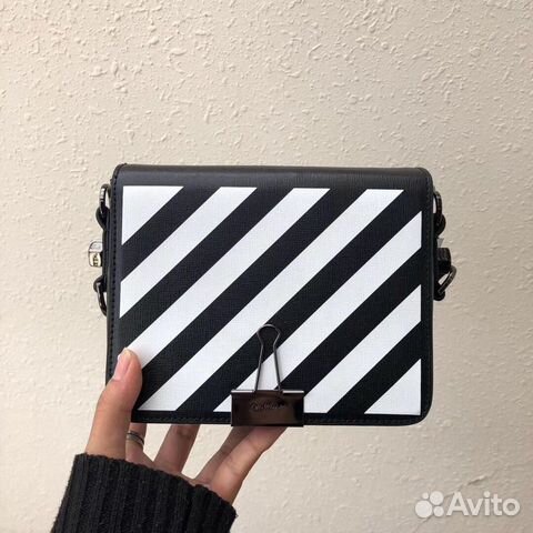Сумка OFF-white Diag Binder Clip с желтым ремнем Сумка OFF-white Diag Binder Clip с желтым ремнем