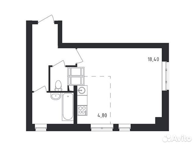 1-к квартира, 35.6 м², 19/19 эт. 1-к квартира, 35.6 м², 19/19 эт.