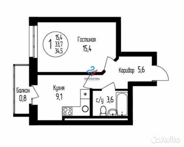 1-к квартира, 34.5 м², 16/19 эт. 1-к квартира, 34.5 м², 16/19 эт.