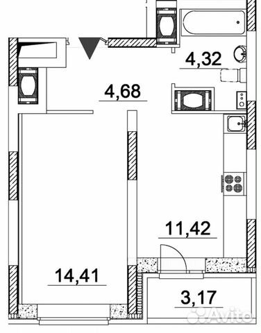 1-к квартира, 33.7 м², 2/17 эт.