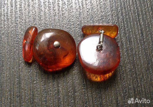 Запонки янтарные винтажные