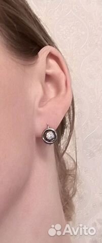 Антикварные Серьги 56 пробы с Бриллиантами 1,04 ct