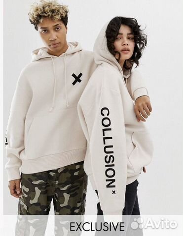 Худи Collusion Unisex кремовое M Худи Collusion Unisex кремовое M