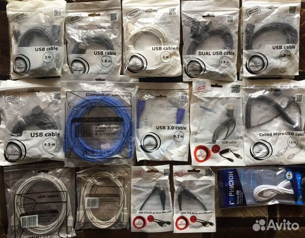 Интерфейсные кабели type-C, USB 3.0, USB 2.0, PS/2