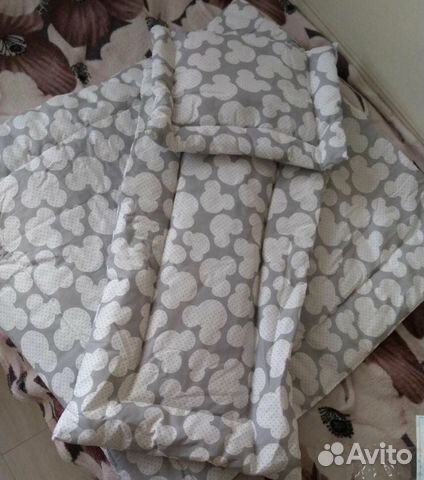 Комплект для коляски - подушка, одеяло и матрасик