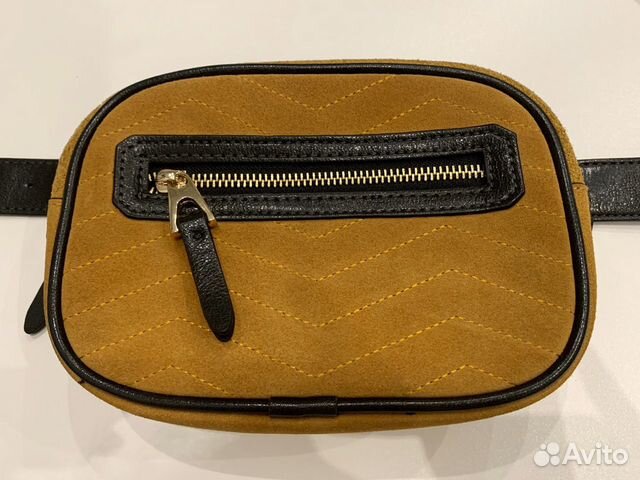 Сумка Mango на пояс, натуральная замша, кожаный ре Сумка Mango на пояс, натуральная замша, кожаный ре