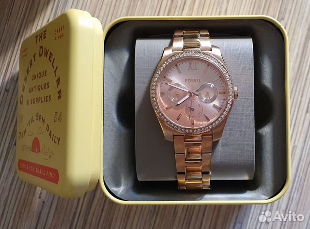 Часы fossil женские, розовое золото Часы fossil женские, розовое золото
