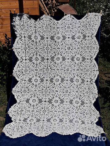 Роскошная старинная скатерть, Вологодское кружево