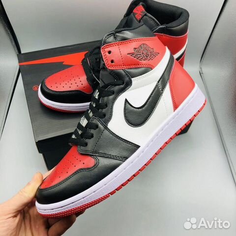 Кроссовки Nike Air Jordan 1 Retro High Bred Toe Кроссовки Nike Air Jordan 1 Retro High Bred Toe