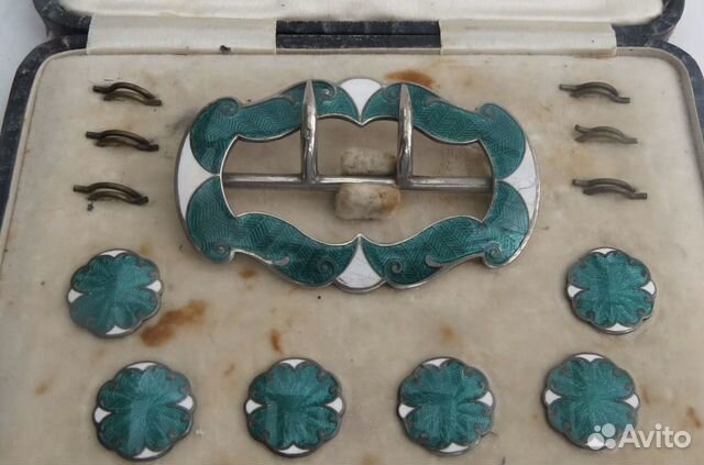 Антиквариат 1910 год серебро эмаль Англия